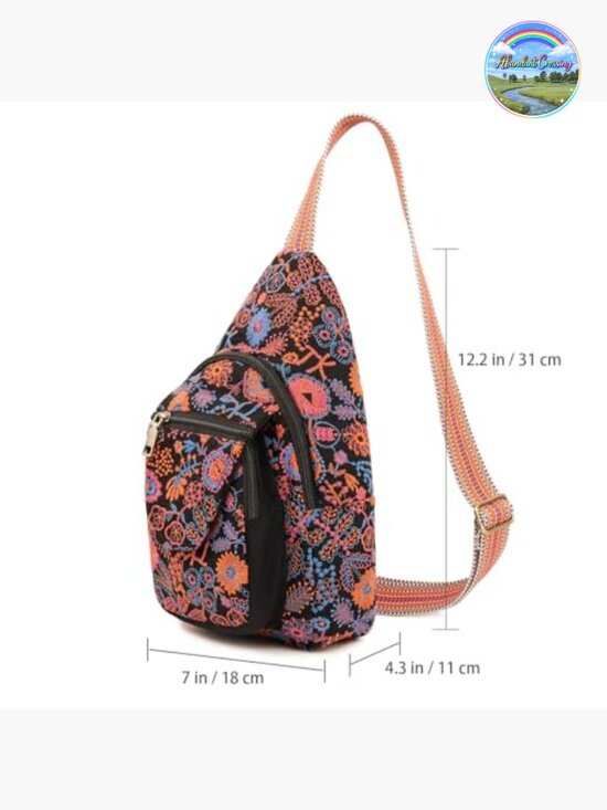 Vintage Embroidered Floral Canvas Backpack for Women Mini Travel Purse main image 5
